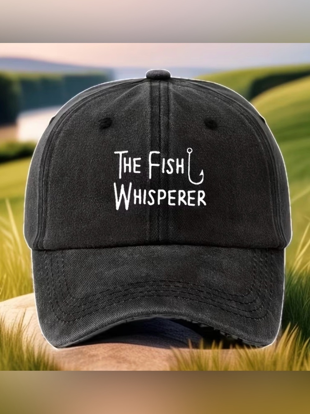 The Fish Whisperer Black Baseball Cap - Fishing Hat